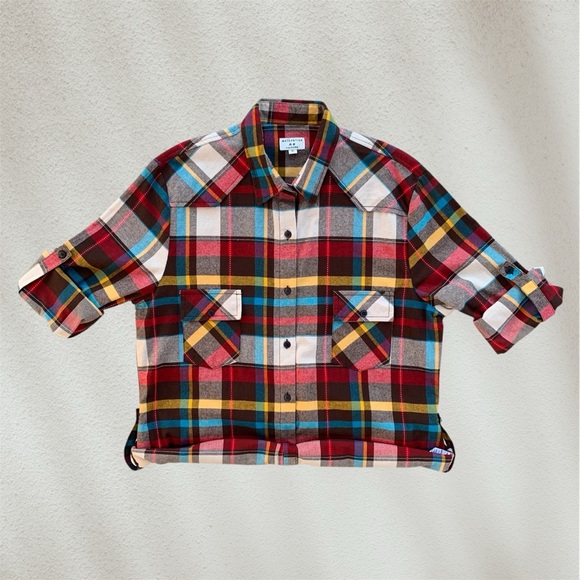 Matchstick Argus Multicolor Plaid Flannel Long-Sleeve Button-Up Shirt Women’s XL - Picture 2 of 8